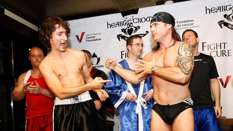 Justin Trudeau took part in a charity boxing match in 2012