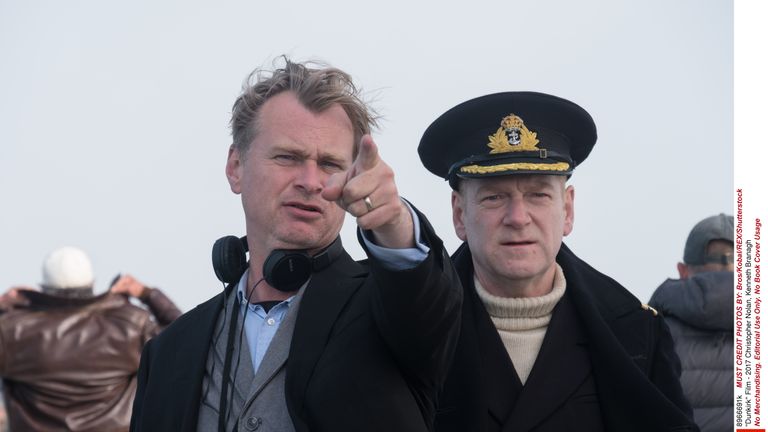 Nolan and Branagh at Dunkirk