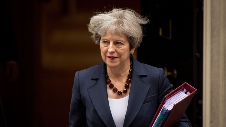 Prime Minister Theresa May leaves Downing Street