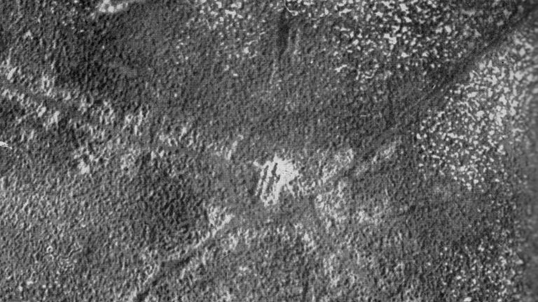 The destroyed town of Passchendaele as seen from an aerial reconnaissance photograph taken December 5, 1917