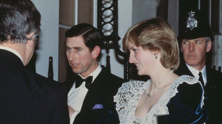 Charles and Diana at a Downing Street reception in 1982