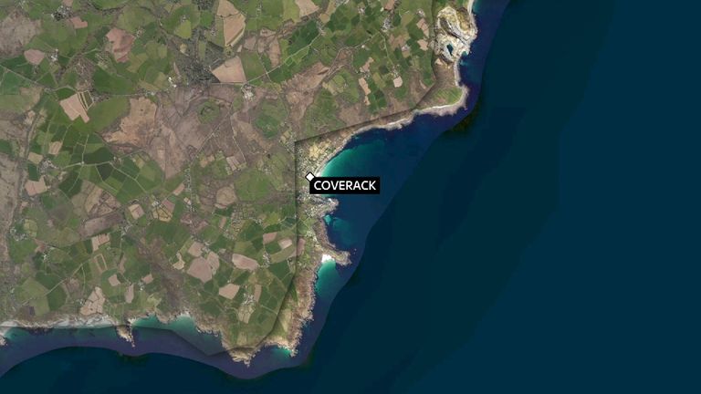 Floods hit the Coverack area of Cornwall