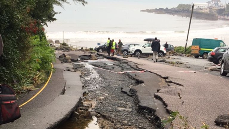 The storm caused substantial structural damage to roads in the village