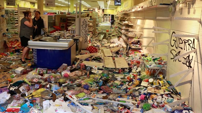 Damaged shop