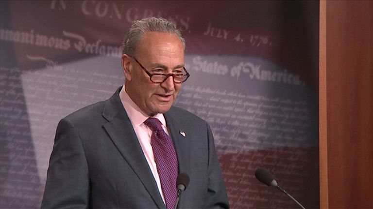 Chuck Schumer praised senator McCain for voting against his party 