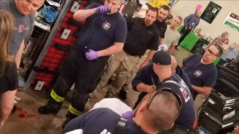 The scene at the show after the gun went off