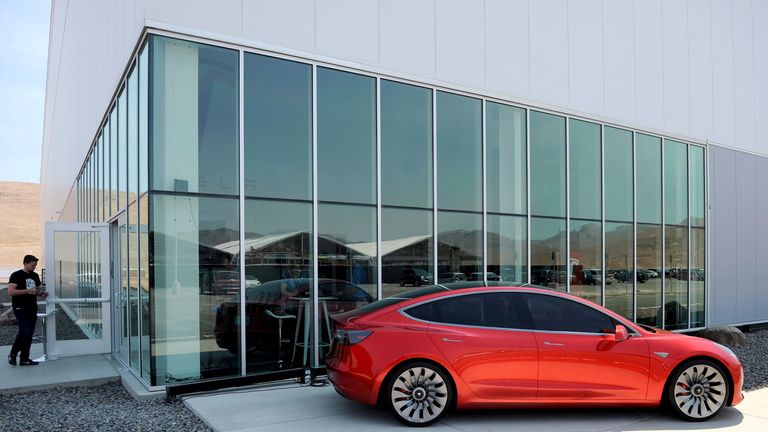 The Tesla Model 3 electric car is on sale in mid-July