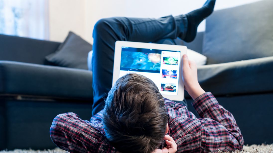 A child on a tablet