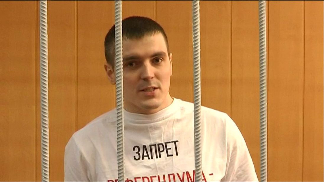 Investigative journalist Alexander Sokolov shortly after he was jailed for three and a half years