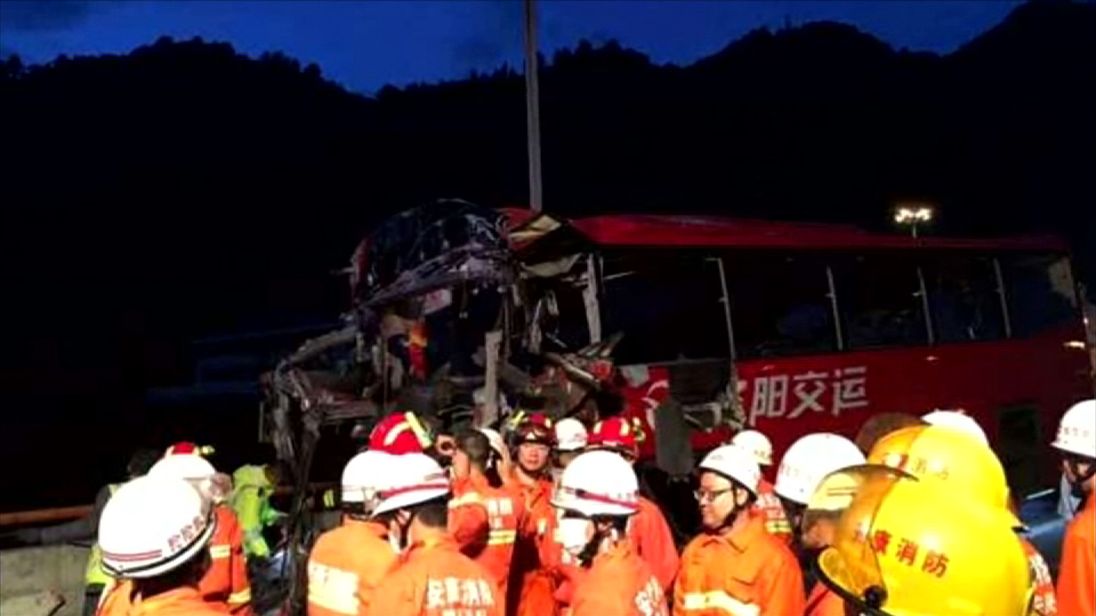 At least 36 people have died after a coach crashed in Qinling tunnel, northern China