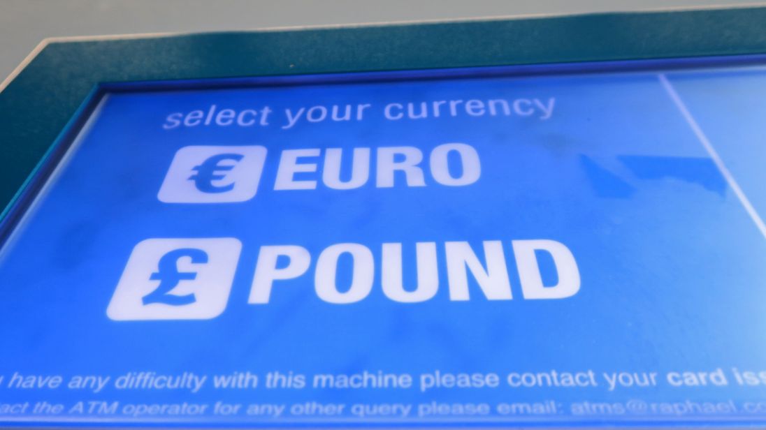The pound has fallen to an eight year low against the euro