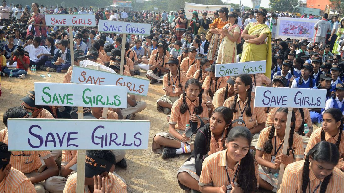 A demonstration to raise awareness of child sex abuse in Hyderabad in 2014