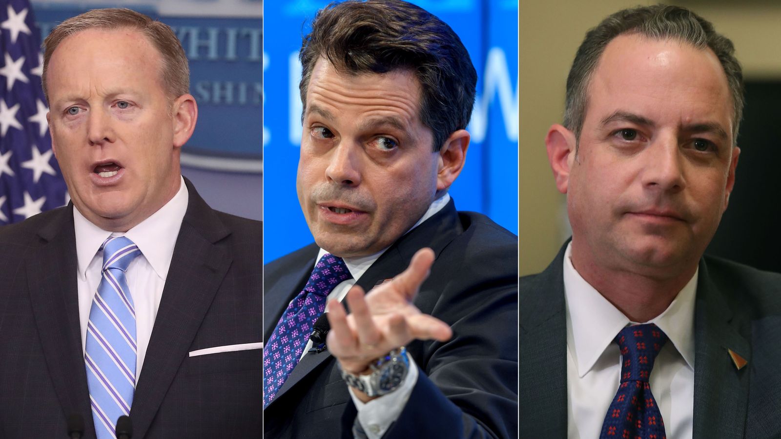 Sean Spicer, Anthony Scaramucci and Reince Priebus