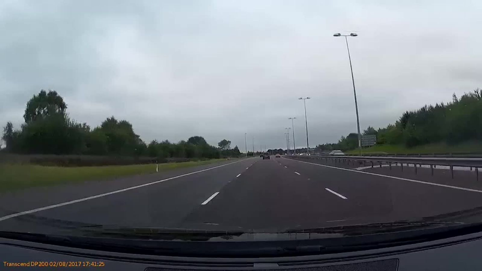 Dashcam video shows car on wrong side of M6 | News UK Video News | Sky News