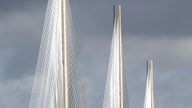 Morning traffic on the new Queensferry Crossing on the first day of operational use