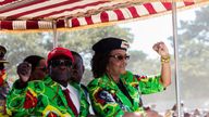 Zimbabwe&#39;s President Robert Mugabe with his wife Grace