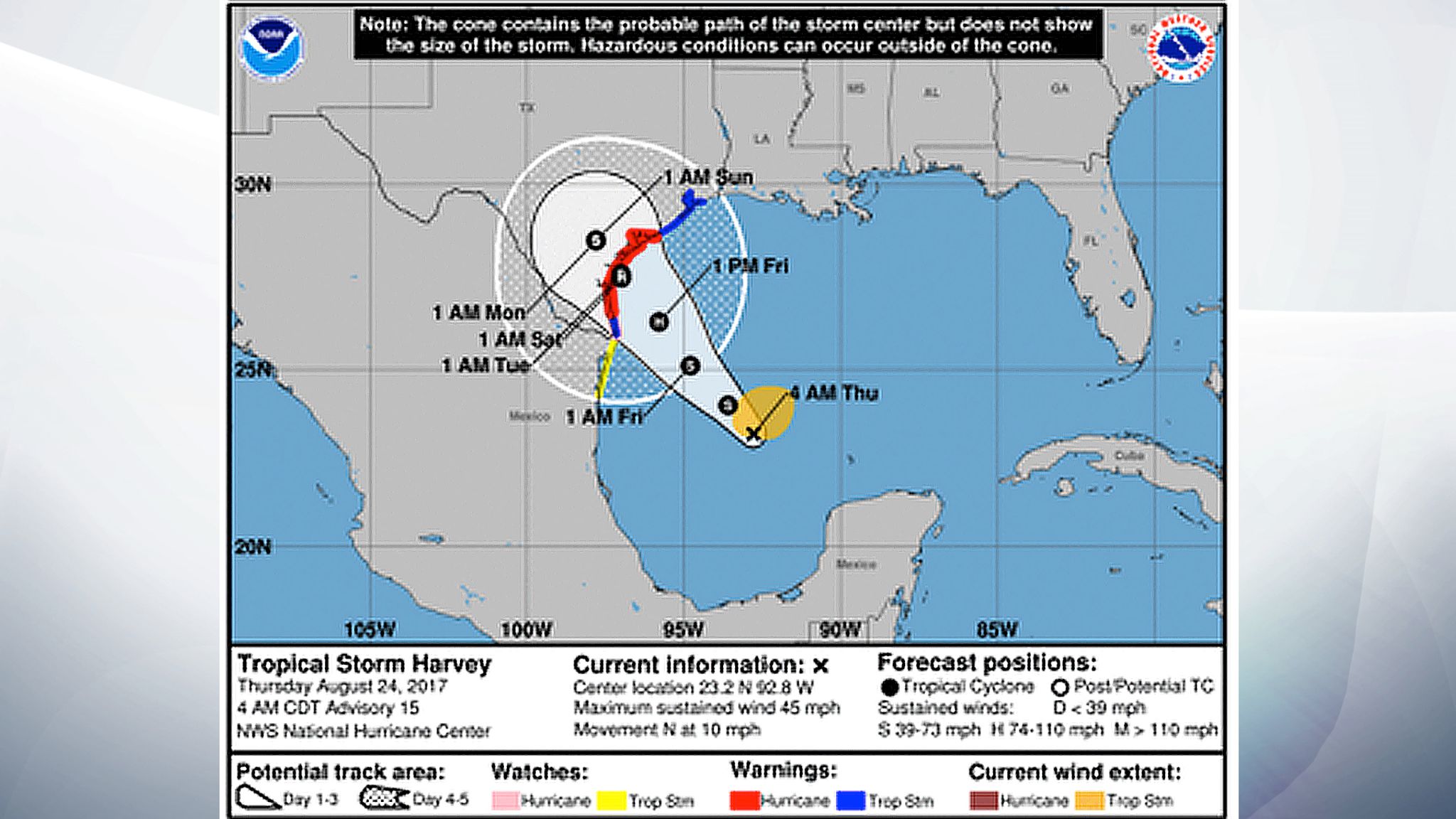 Texas hurricane warning as Tropical Storm Harvey threatens coast