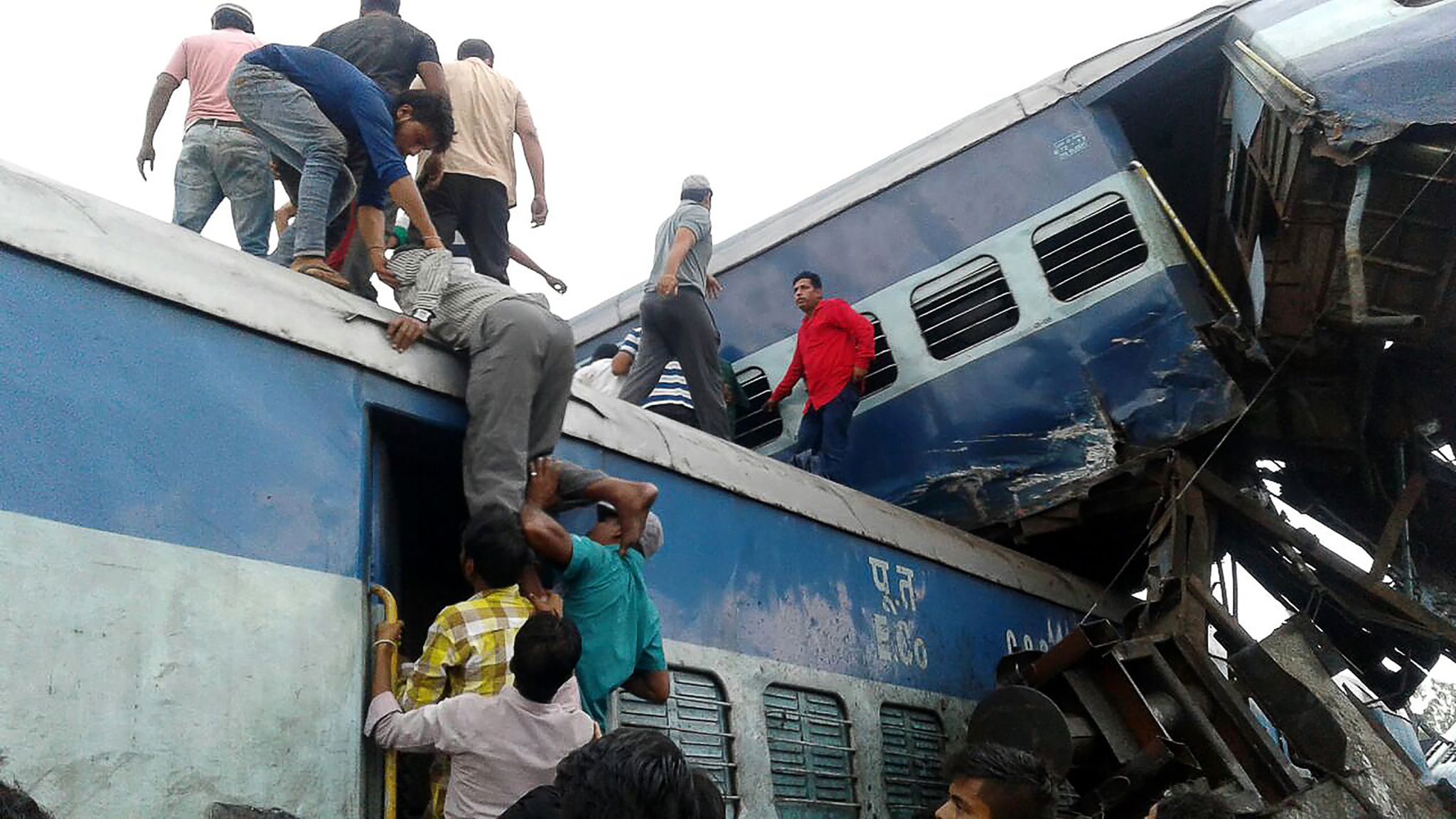 Train Derailment In India Kills More Than 20 World News Sky News