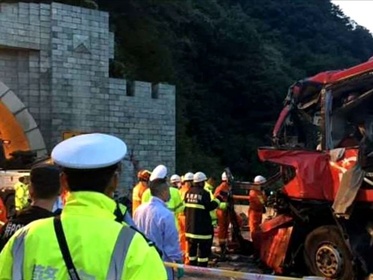 At least 36 people have died after a coach crashed into Qinling tunnel, northern China