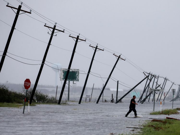 The scene in Rockport - one of the worst cities affected