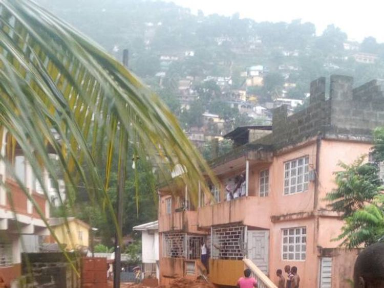 At least 312 people have died in the flooding. Pic: Society 4 Climate Change Communications Sierra Leone volunteers
