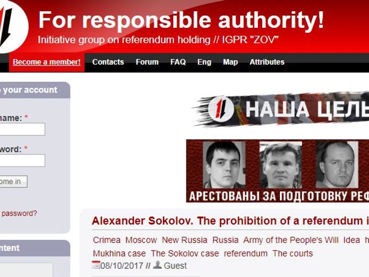 The For Responsible Government (authority) website that prosecutors say was a front for extremism