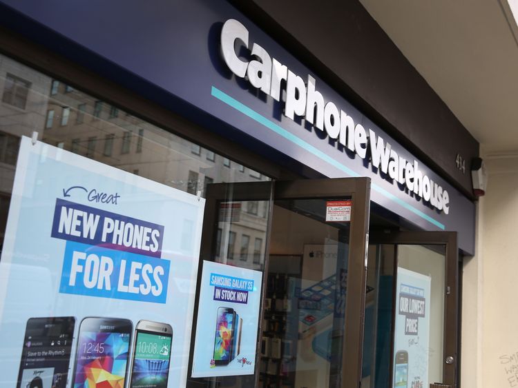A branch of Carphone Warehouse on May 15, 2014 in London, England.