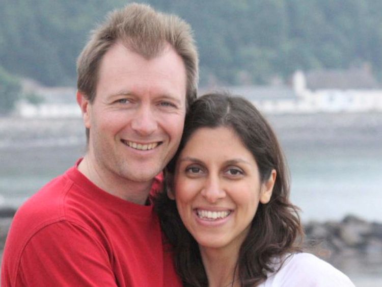 Richard Ratcliffe (L) and his wife Nazanin Zaghari-Ratcliffe