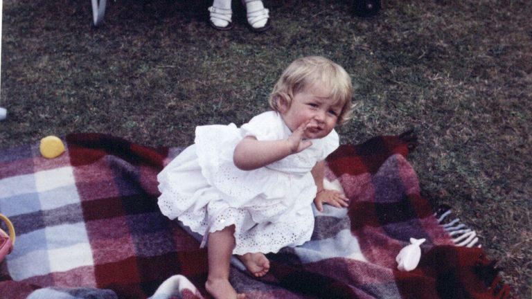 July 1962: Family album picture of Lady Diana Spencer at Park House, Sandringham, on her first birthday