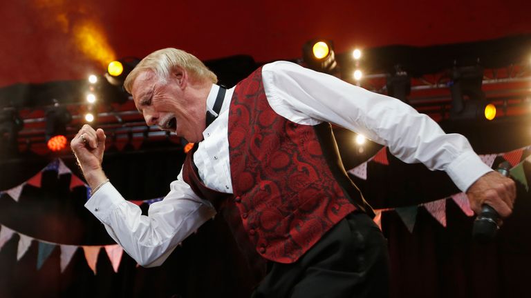 Bruce Forsyth performs on the Avalon stage at Glastonbury in 2013