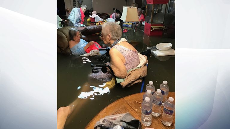 Elderly residents stranded at the La Vita Bella care home in Dickinson, Texas