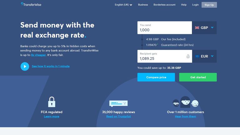 TransferWise website