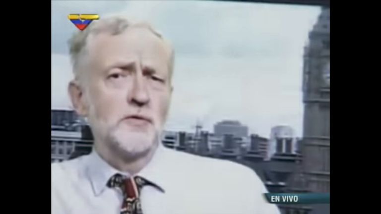 Jeremy Corbyn appeared on Venezuelan TV in a phone in congratulating President Maduro on his victory