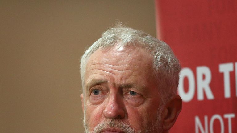 Labour leader Jeremy Corbyn at a party members event