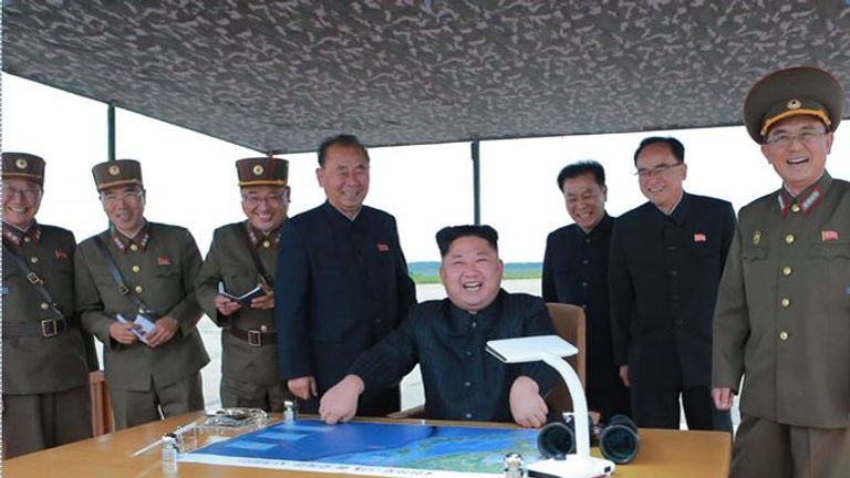 Kim Jong Un celebrates the latest missile test Pic: KCNA