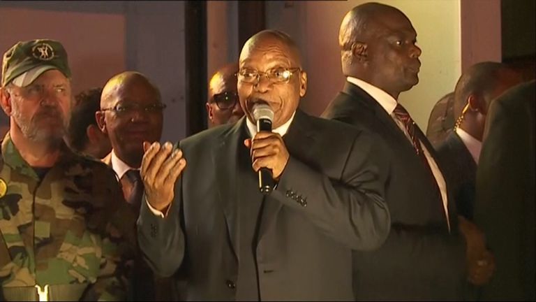 President Zuma speaking after surviving a vote of no confidence