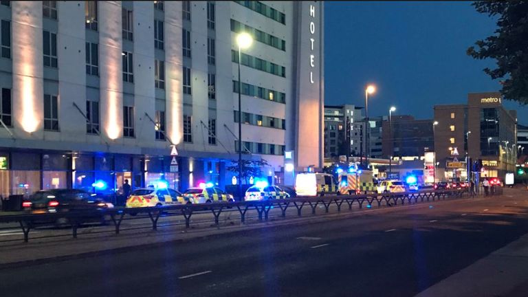 Armed police attended because they were closest to the scene. Pic: @jmagudom