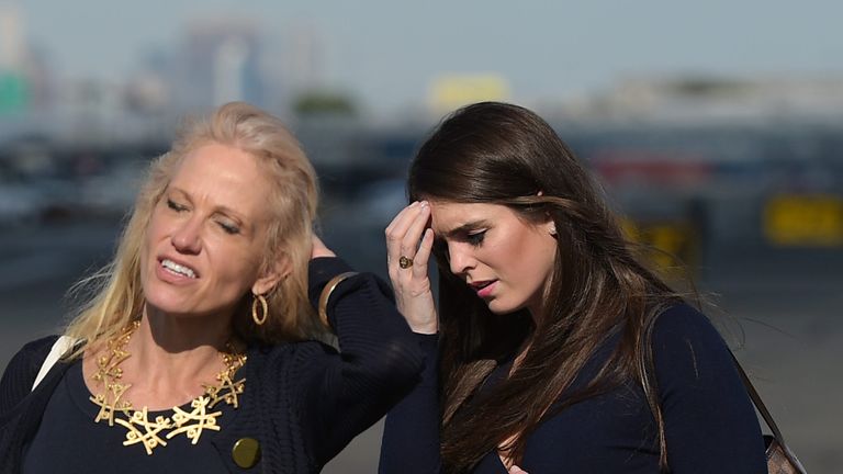 Counselor to the president Kellyanne Conway with Hope Hicks