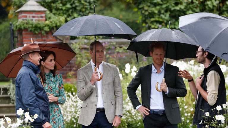 Duke and Duchess of Cambridge with Prince Harry at Kensington Palace