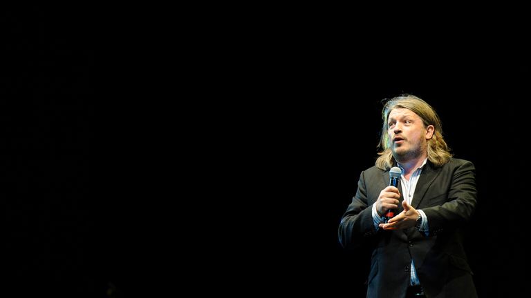 LONDON, ENGLAND - OCTOBER 06: (EXCLUSIVE COVERAGE) Richard Herring performs during the ZSL Roar With Laughter event at Hammersmith Apollo on October 6, 2012 in London, England. (Photo by Ben Pruchnie/Getty Images)