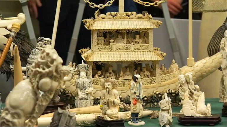 Nearly two tons of ivory objects have been destroyed 