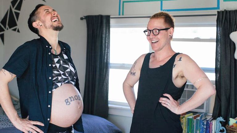 Trystan Reese and husband Biff Chaplow documented the pregnancy on social media. Pic: Biffandi/Facebook 