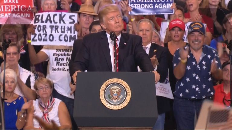 Donald Trump lays into the media in Arizona
