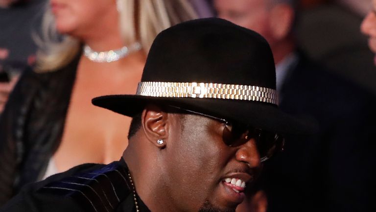 Rapper P Diddy arrives to watch the fight