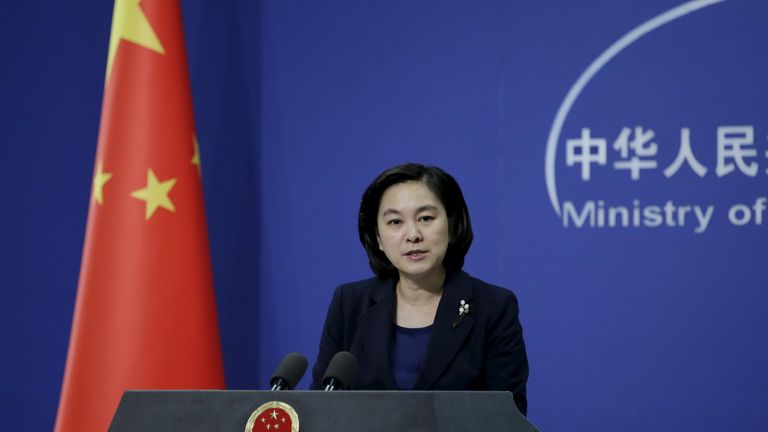 Hua Chunying, spokeswoman of China's Foreign Ministry, speaks at a regular news conference in Beijing...