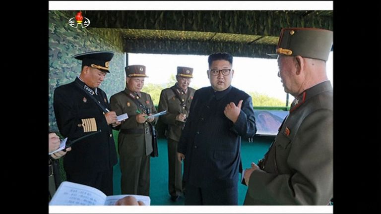 An undated image of Kim Jong Un released on 26 August 2017