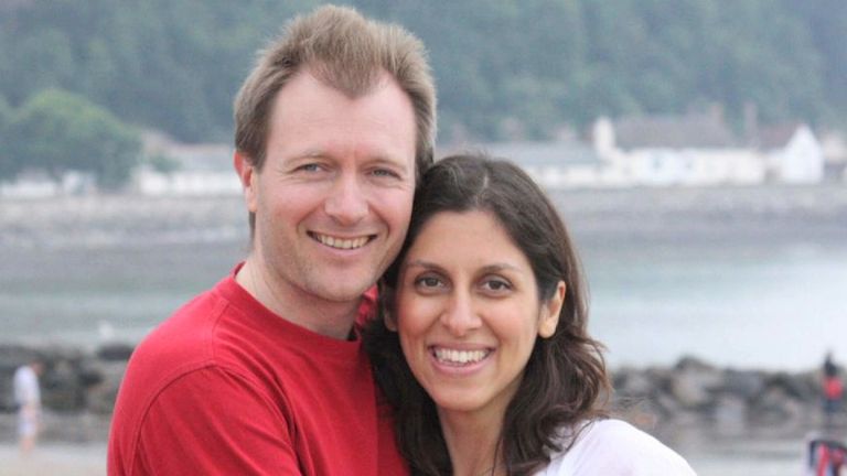 Richard Ratcliffe (L) and his wife Nazanin Zaghari-Ratcliffe