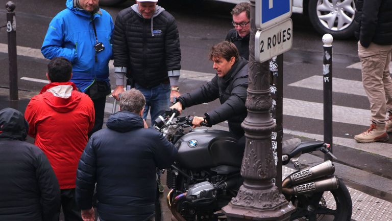 Tom Cruise films Mission Impossible 6