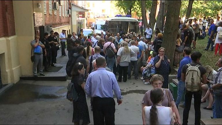 Alexander Sokolov's supporters gathered outside the court in Moscow