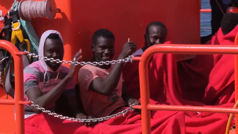 Migrants rescued by Spanish coastguard